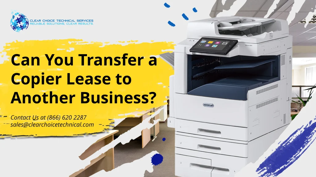 Xerox copier in a Columbus office setting highlighting copier lease transfer eligibility